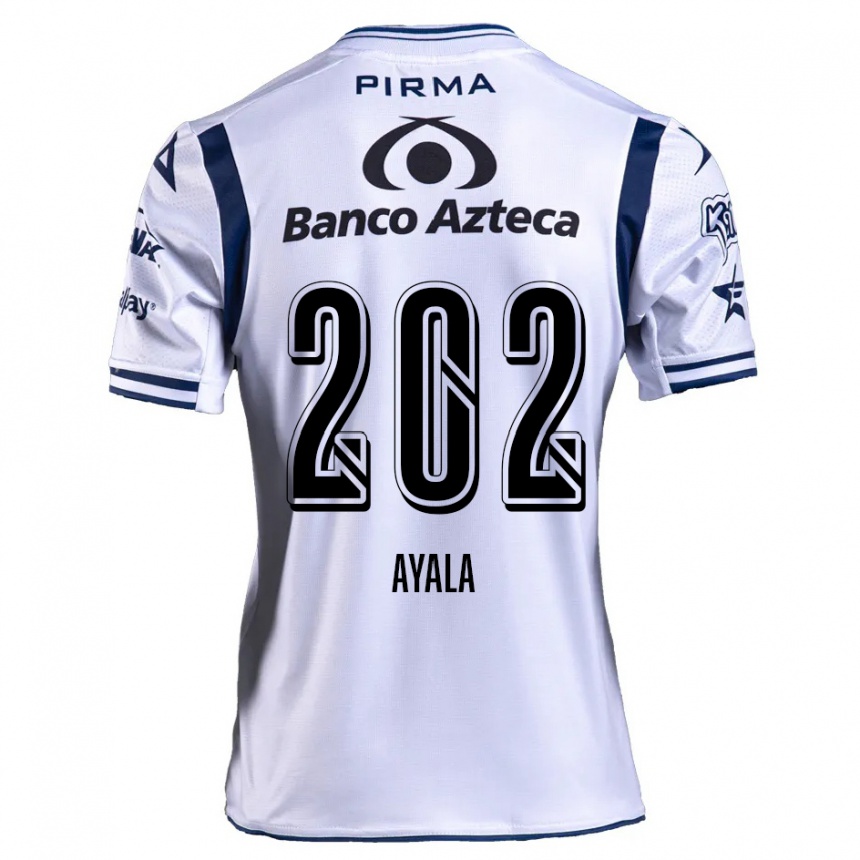 Niño Fútbol Camiseta Diego Ayala #202 Blanco Azul Marino 1ª Equipación 2024/25 México