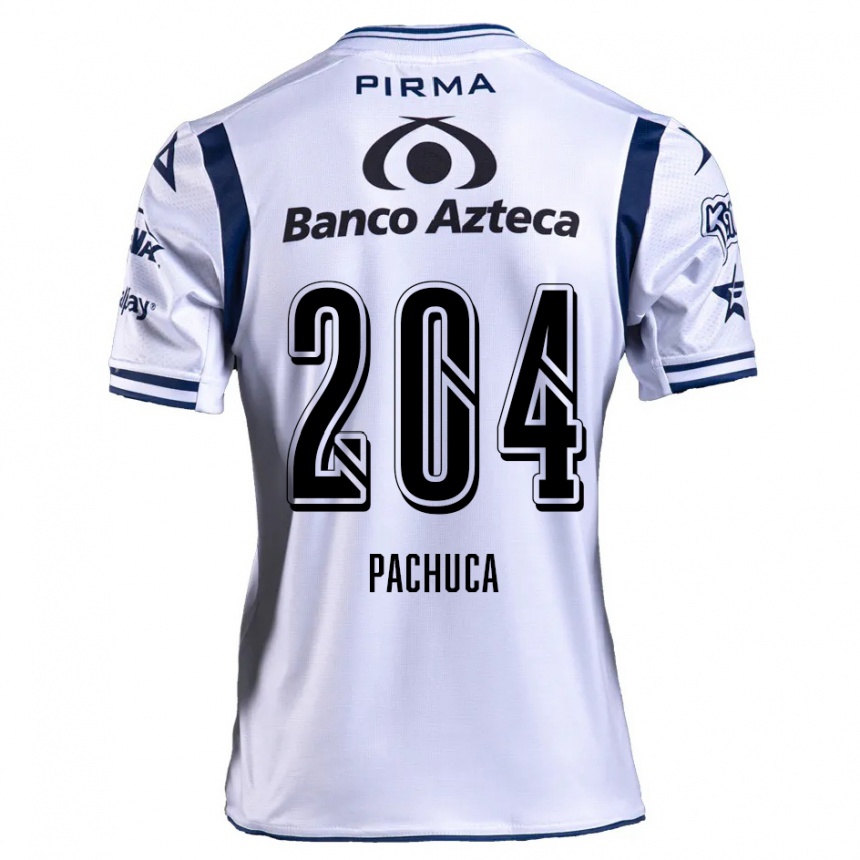 Niño Fútbol Camiseta José Pachuca #204 Blanco Azul Marino 1ª Equipación 2024/25 México