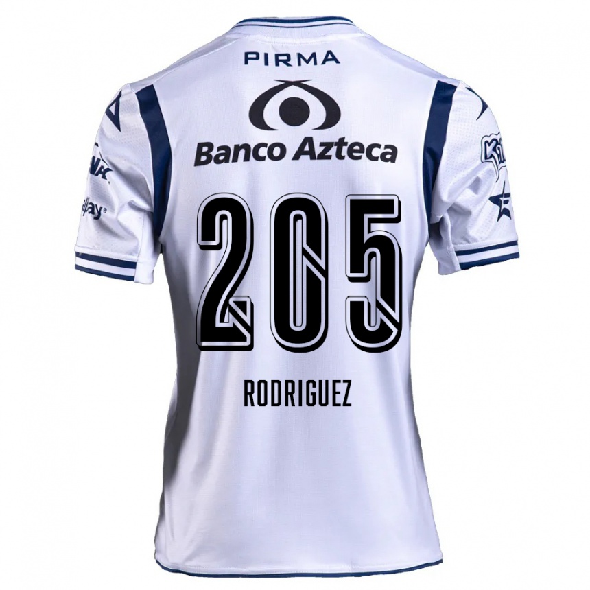 Niño Fútbol Camiseta Alberto Rodríguez #205 Blanco Azul Marino 1ª Equipación 2024/25 México