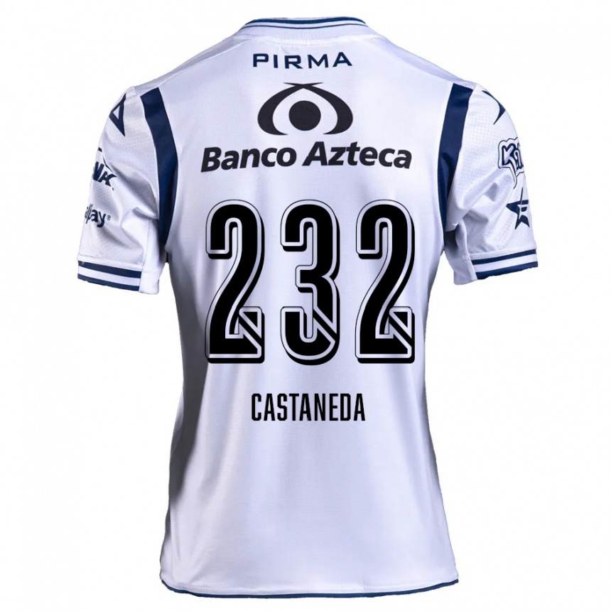 Niño Fútbol Camiseta Ángel Castañeda #232 Blanco Azul Marino 1ª Equipación 2024/25 México