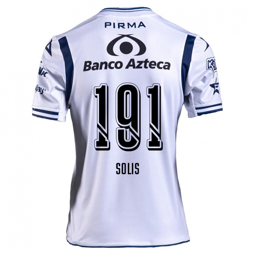 Niño Fútbol Camiseta César Solís #191 Blanco Azul Marino 1ª Equipación 2024/25 México