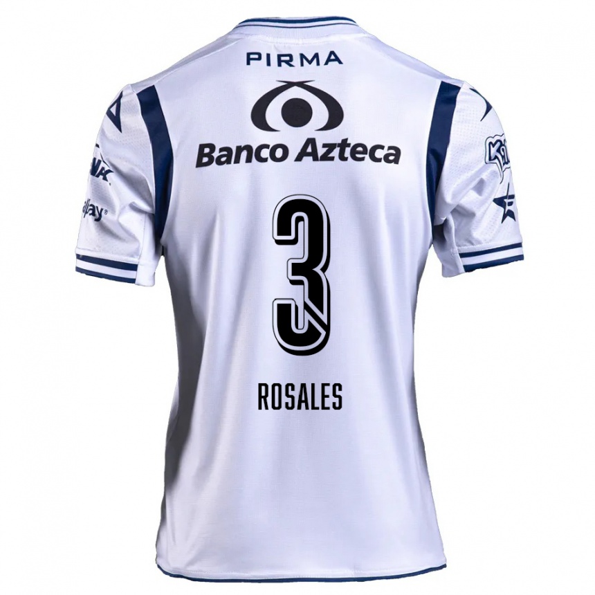 Niño Fútbol Camiseta Fátima Rosales #3 Blanco Azul Marino 1ª Equipación 2024/25 México