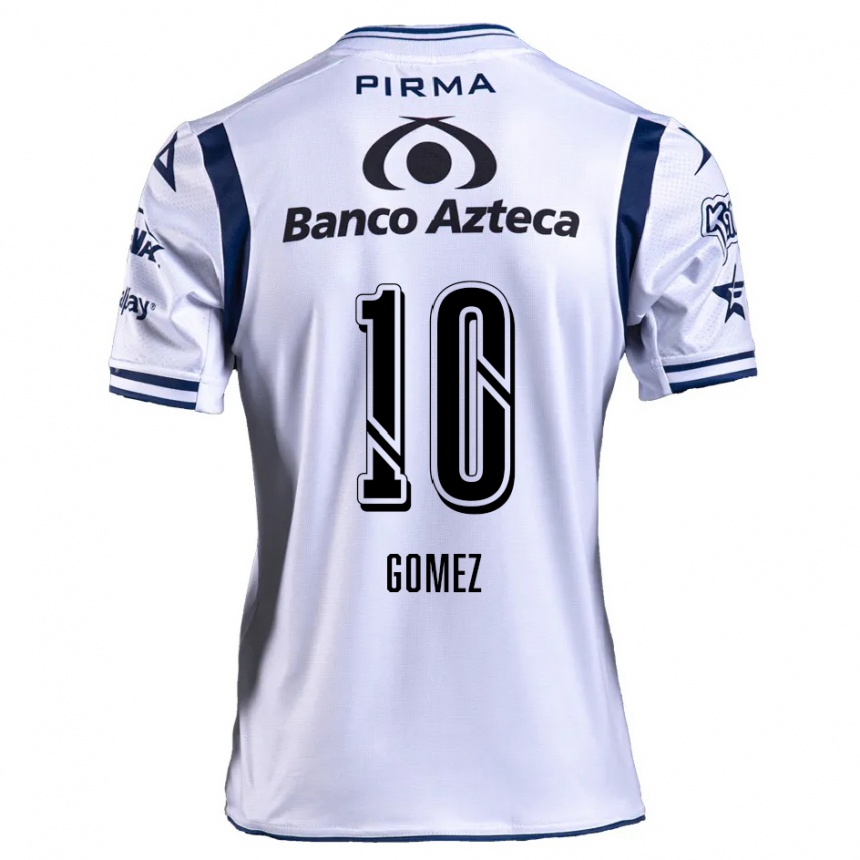 Niño Fútbol Camiseta Savianna Gómez #10 Blanco Azul Marino 1ª Equipación 2024/25 México