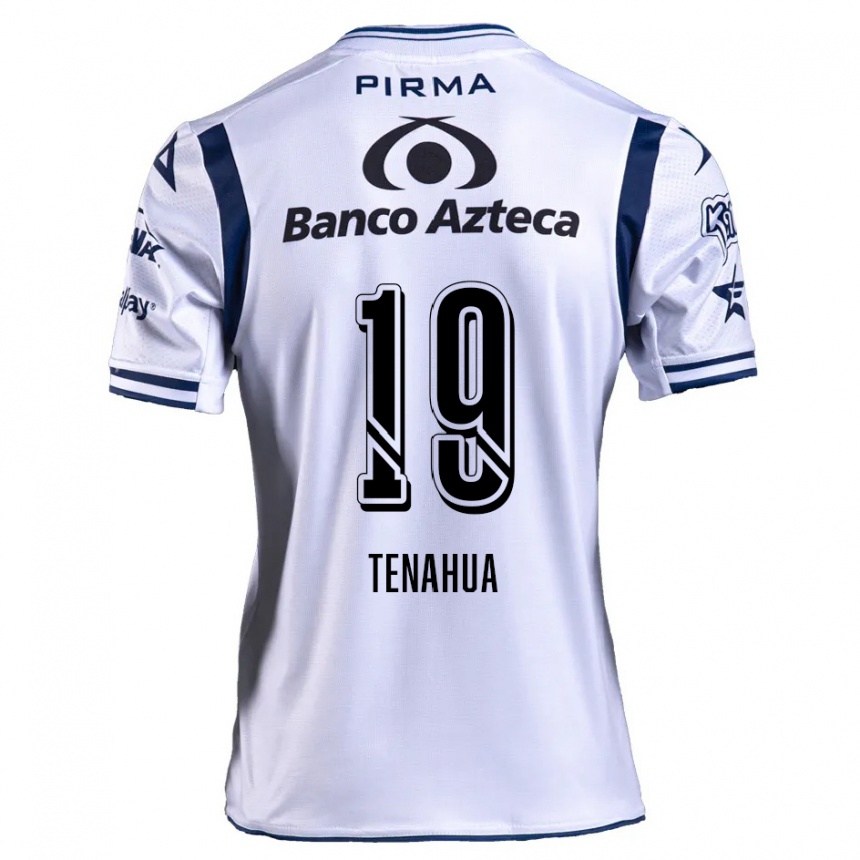 Niño Fútbol Camiseta Itzia Tenahua #19 Blanco Azul Marino 1ª Equipación 2024/25 México