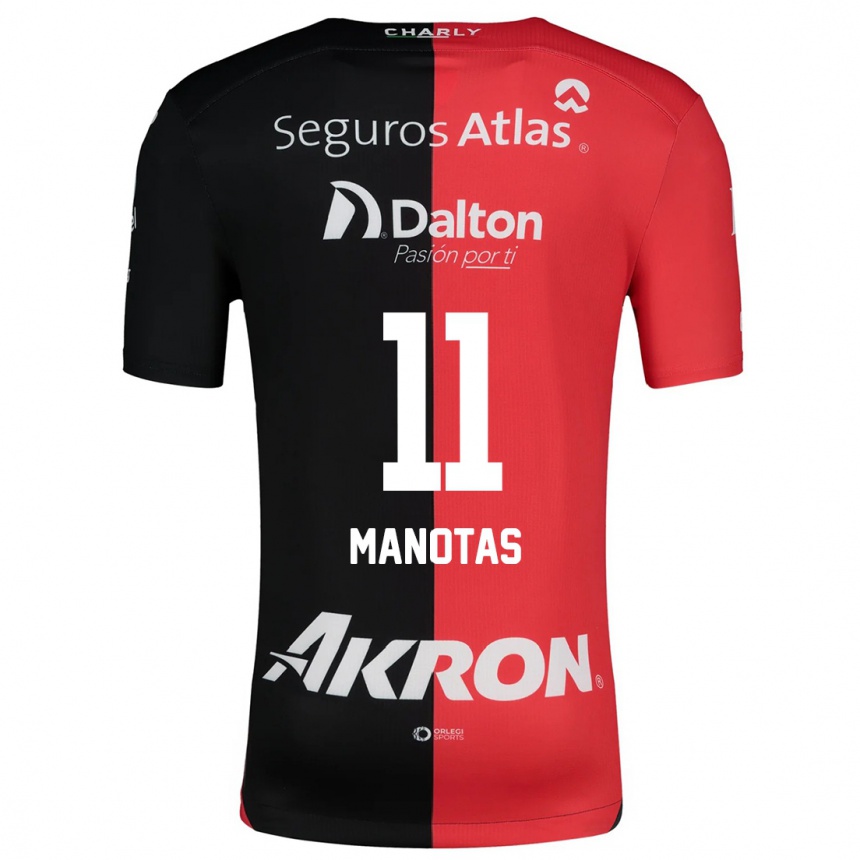 Niño Fútbol Camiseta Mauro Manotas #11 Negro Rojo 1ª Equipación 2024/25 México