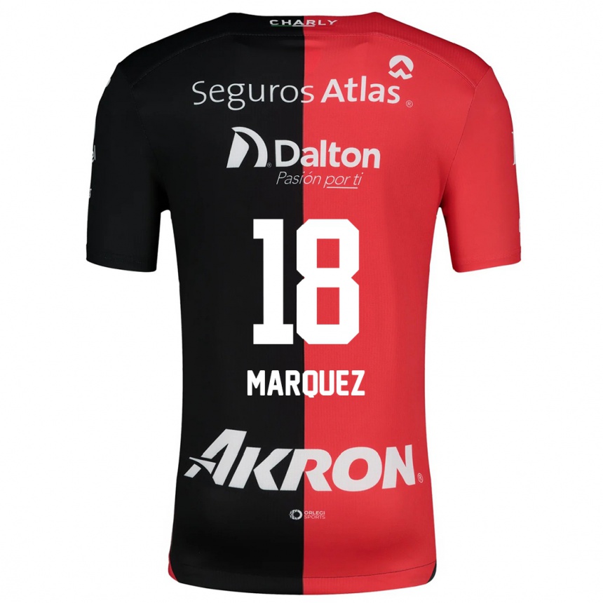 Niño Fútbol Camiseta Jeremy Márquez #18 Negro Rojo 1ª Equipación 2024/25 México