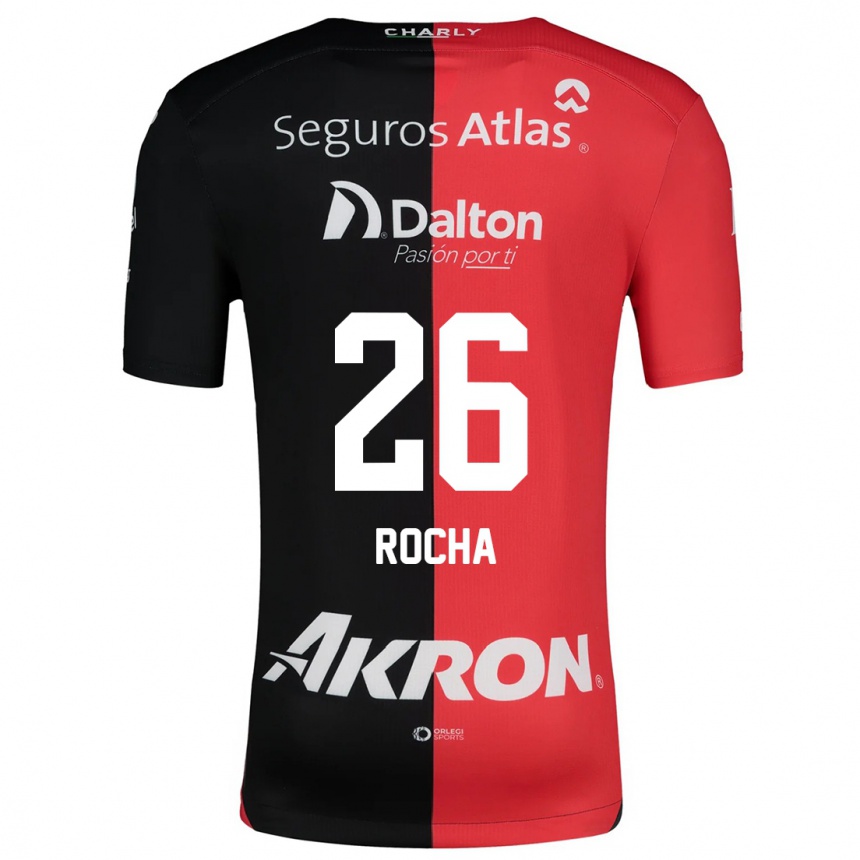 Niño Fútbol Camiseta Aldo Rocha #26 Negro Rojo 1ª Equipación 2024/25 México