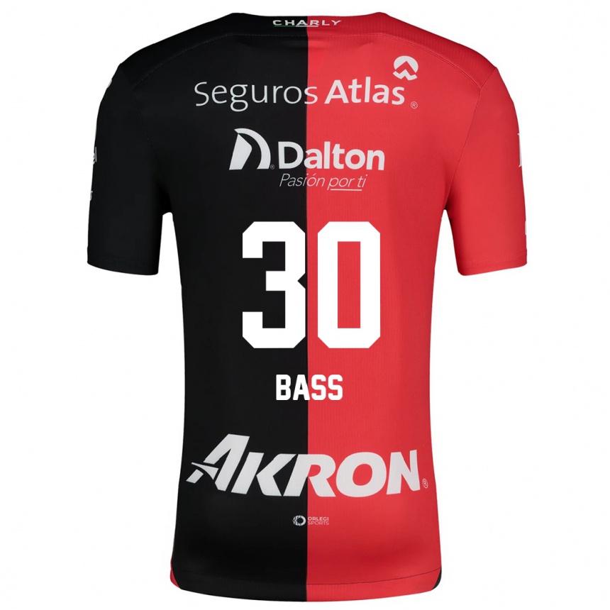 Niño Fútbol Camiseta Abraham Bass #30 Negro Rojo 1ª Equipación 2024/25 México