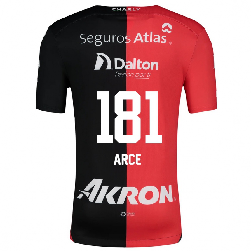 Niño Fútbol Camiseta Edson Arce #181 Negro Rojo 1ª Equipación 2024/25 México