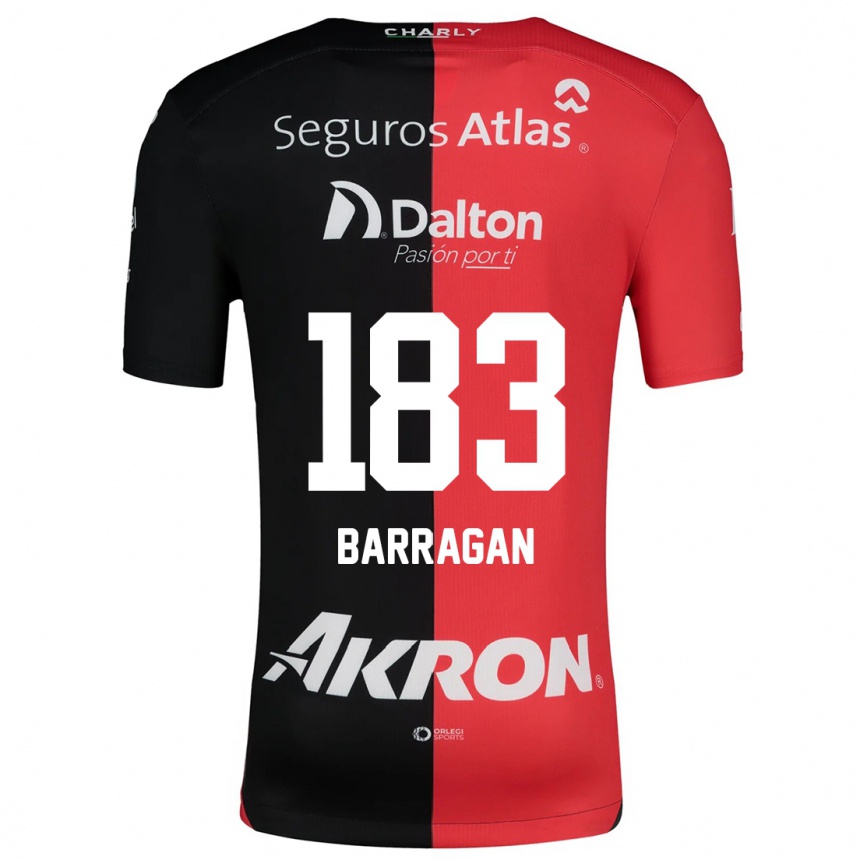 Niño Fútbol Camiseta Roberto Barragán #183 Negro Rojo 1ª Equipación 2024/25 México