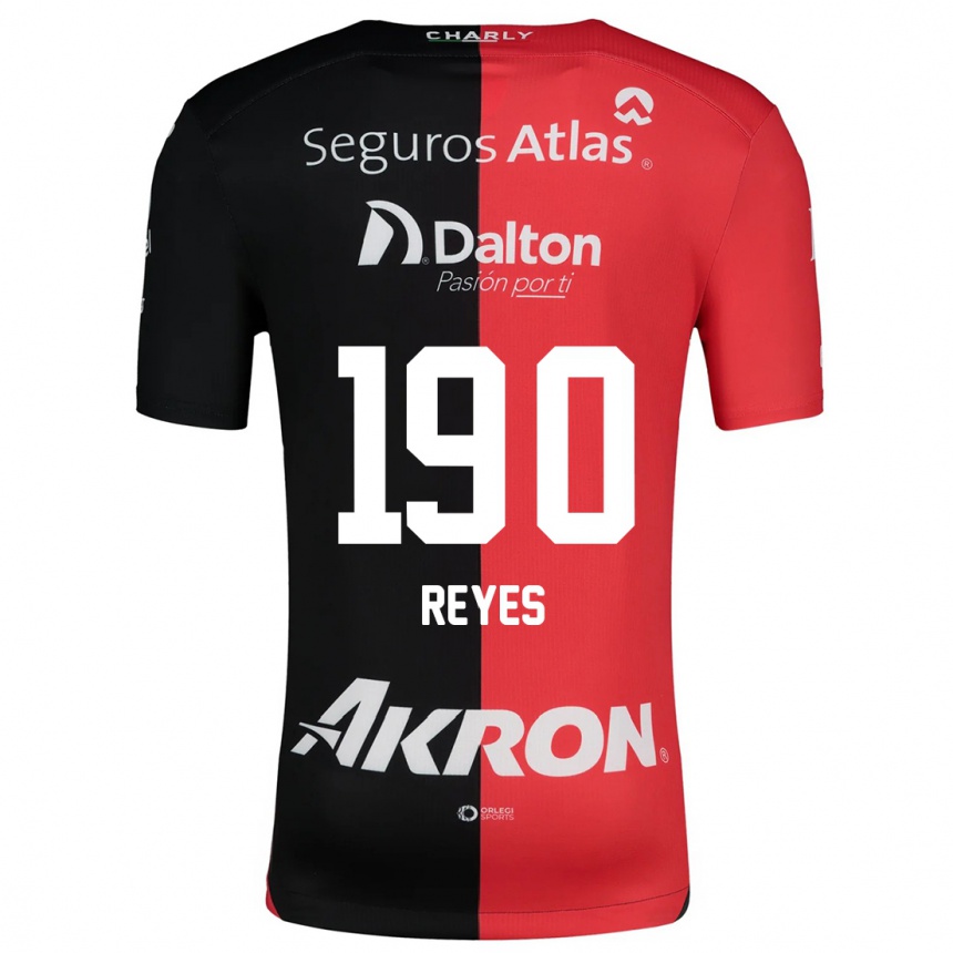 Niño Fútbol Camiseta Óscar Reyes #190 Negro Rojo 1ª Equipación 2024/25 México