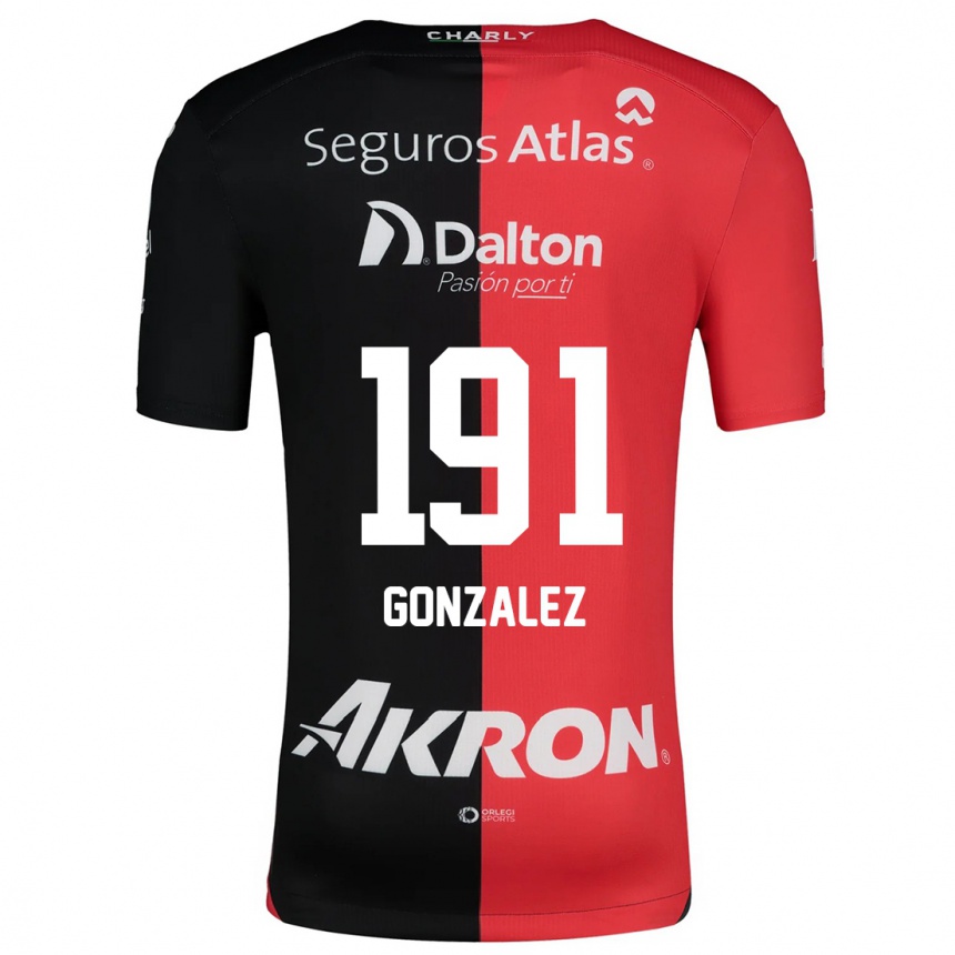 Niño Fútbol Camiseta Juan González #191 Negro Rojo 1ª Equipación 2024/25 México