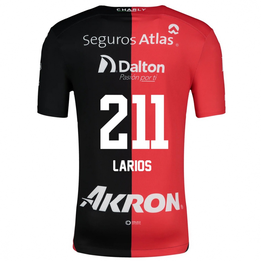 Niño Fútbol Camiseta Israel Larios #211 Negro Rojo 1ª Equipación 2024/25 México