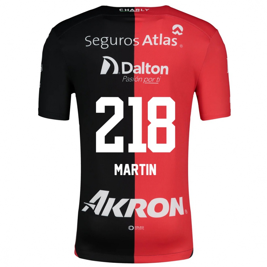 Niño Fútbol Camiseta Jorge San Martín #218 Negro Rojo 1ª Equipación 2024/25 México