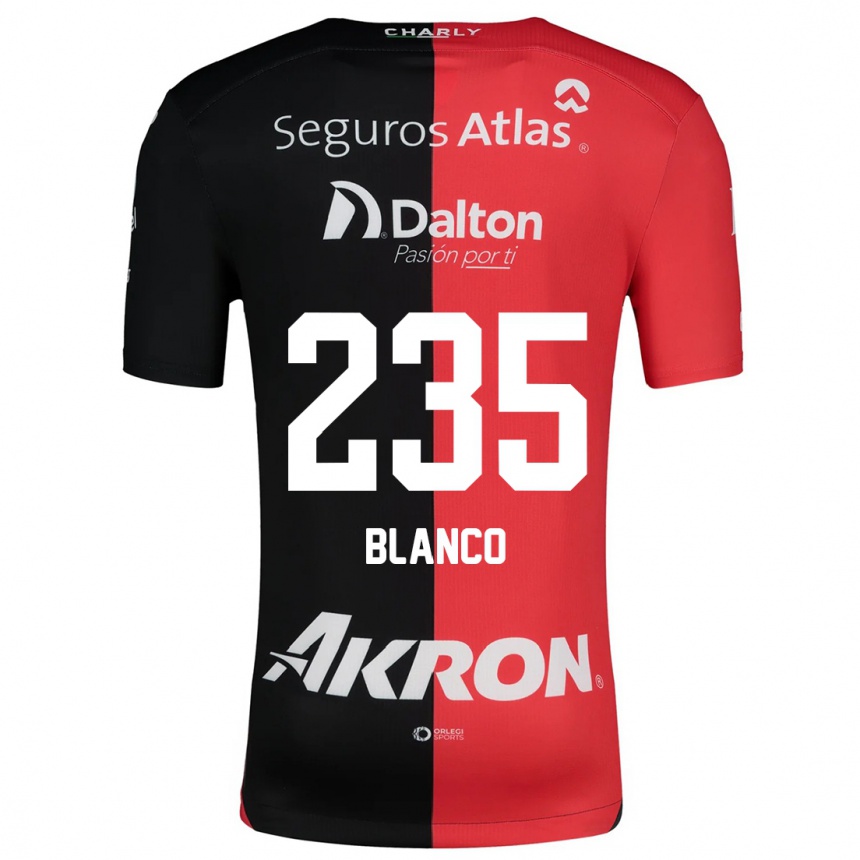 Niño Fútbol Camiseta Luis Blanco #235 Negro Rojo 1ª Equipación 2024/25 México