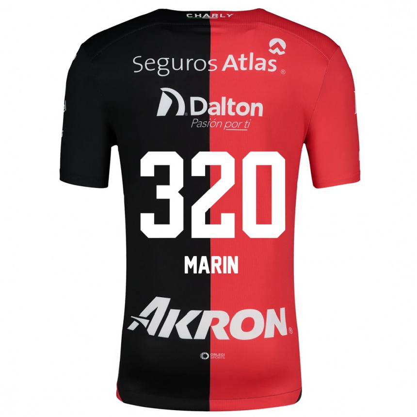 Niño Fútbol Camiseta Donato Marín #320 Negro Rojo 1ª Equipación 2024/25 México