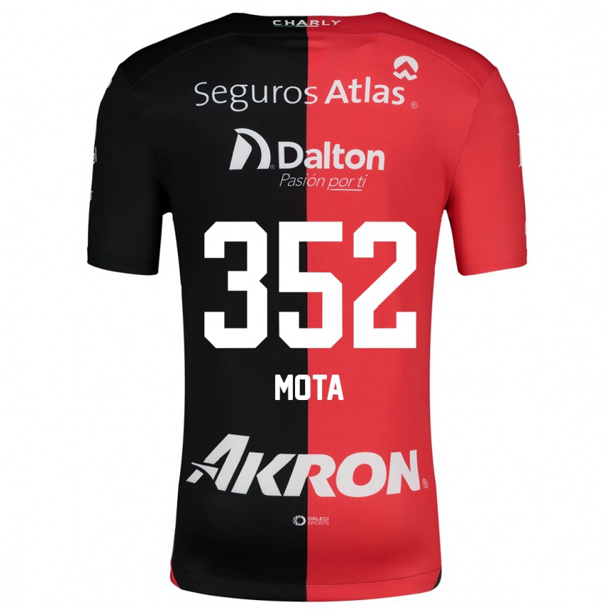 Niño Fútbol Camiseta Noé Mota #352 Negro Rojo 1ª Equipación 2024/25 México