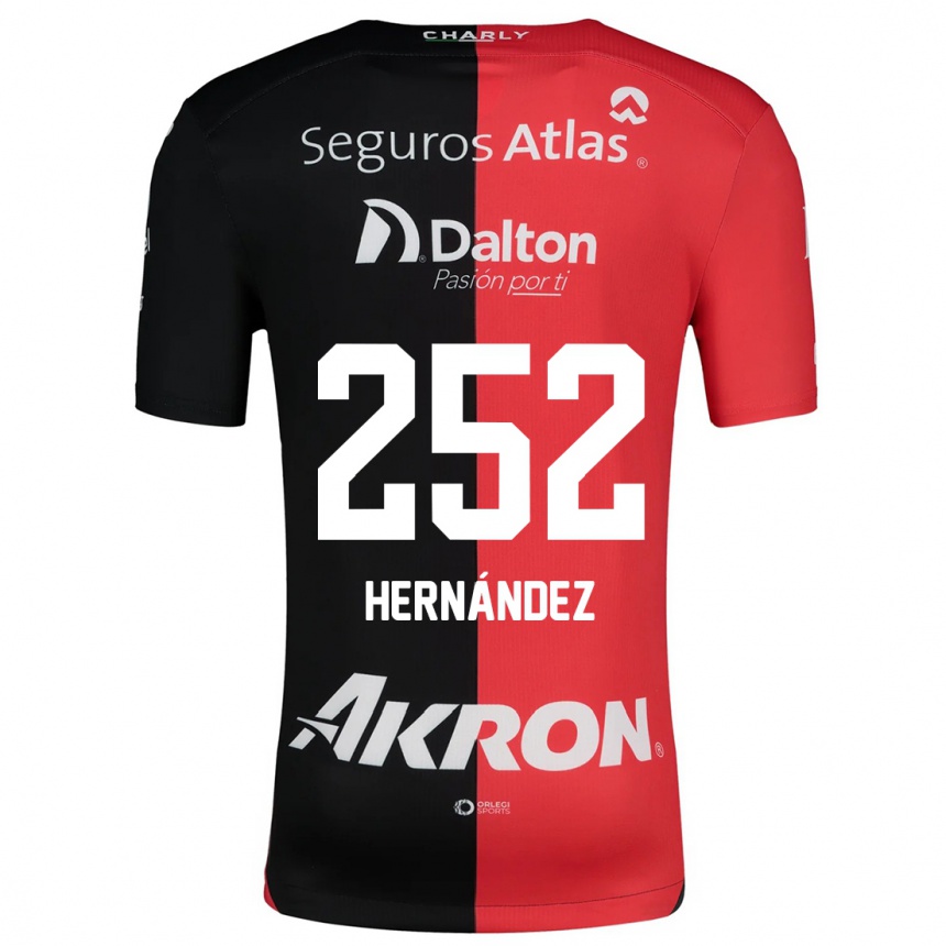 Niño Fútbol Camiseta Luis Hernández #252 Negro Rojo 1ª Equipación 2024/25 México