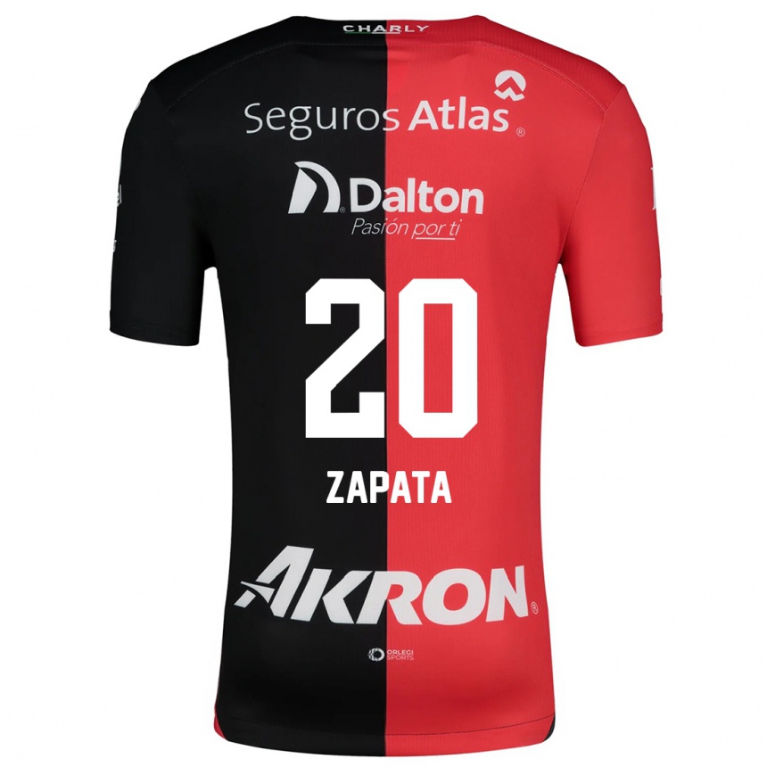 Niño Fútbol Camiseta Juan Zapata #20 Negro Rojo 1ª Equipación 2024/25 México