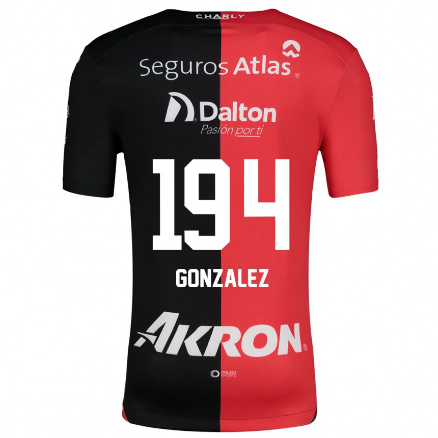 Niño Fútbol Camiseta Andrés González #194 Negro Rojo 1ª Equipación 2024/25 México