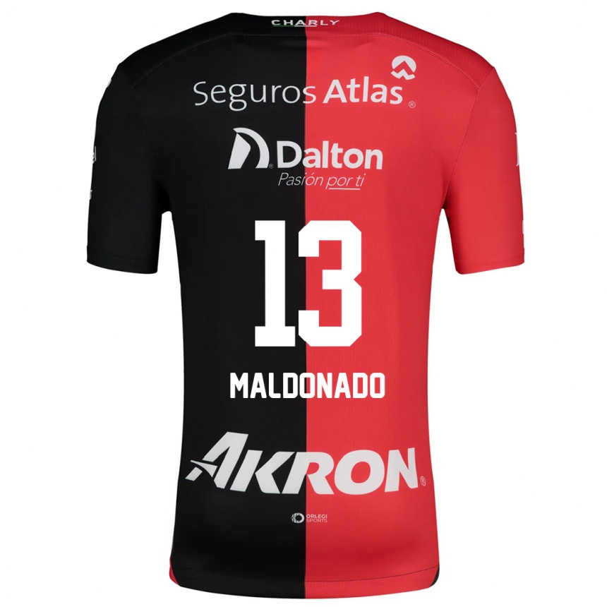 Niño Fútbol Camiseta Maritza Maldonado #13 Negro Rojo 1ª Equipación 2024/25 México