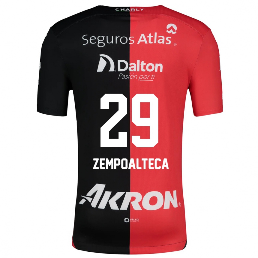 Niño Fútbol Camiseta Karla Zempoalteca #29 Negro Rojo 1ª Equipación 2024/25 México