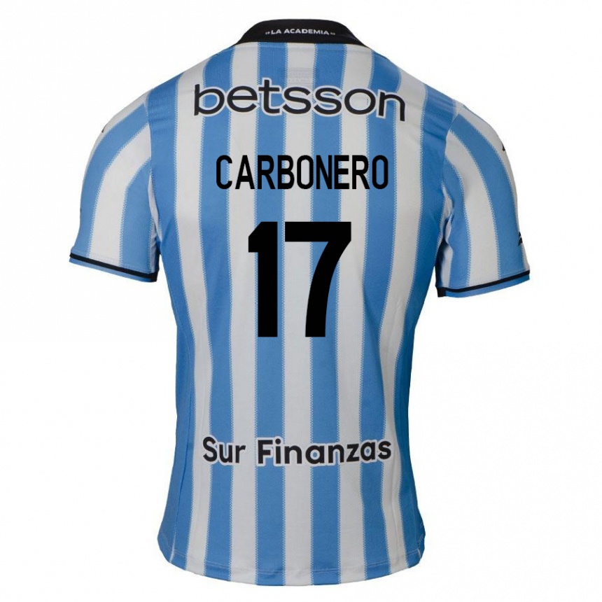 Niño Fútbol Camiseta Johan Carbonero #17 Azul Blanco Negro 1ª Equipación 2024/25 México