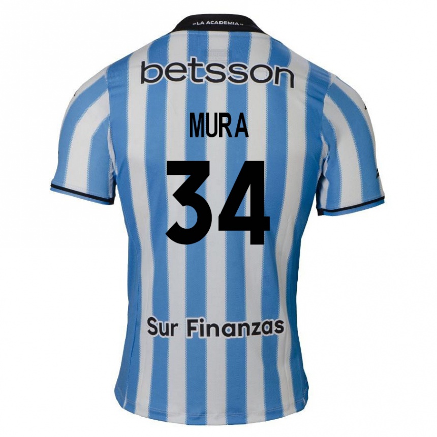 Niño Fútbol Camiseta Facundo Mura #34 Azul Blanco Negro 1ª Equipación 2024/25 México