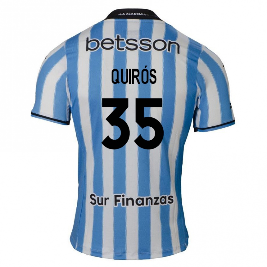 Niño Fútbol Camiseta Santiago Quirós #35 Azul Blanco Negro 1ª Equipación 2024/25 México