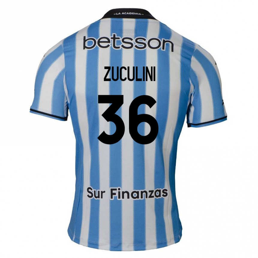 Niño Fútbol Camiseta Bruno Zuculini #36 Azul Blanco Negro 1ª Equipación 2024/25 México