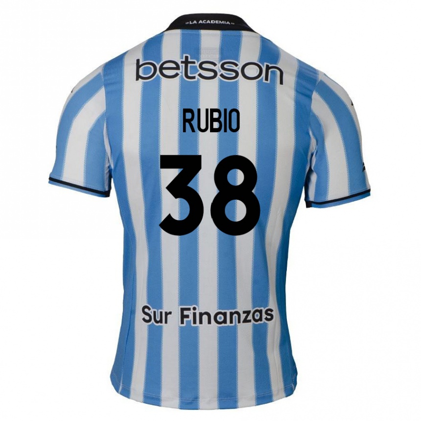 Niño Fútbol Camiseta Tobías Rubio #38 Azul Blanco Negro 1ª Equipación 2024/25 México