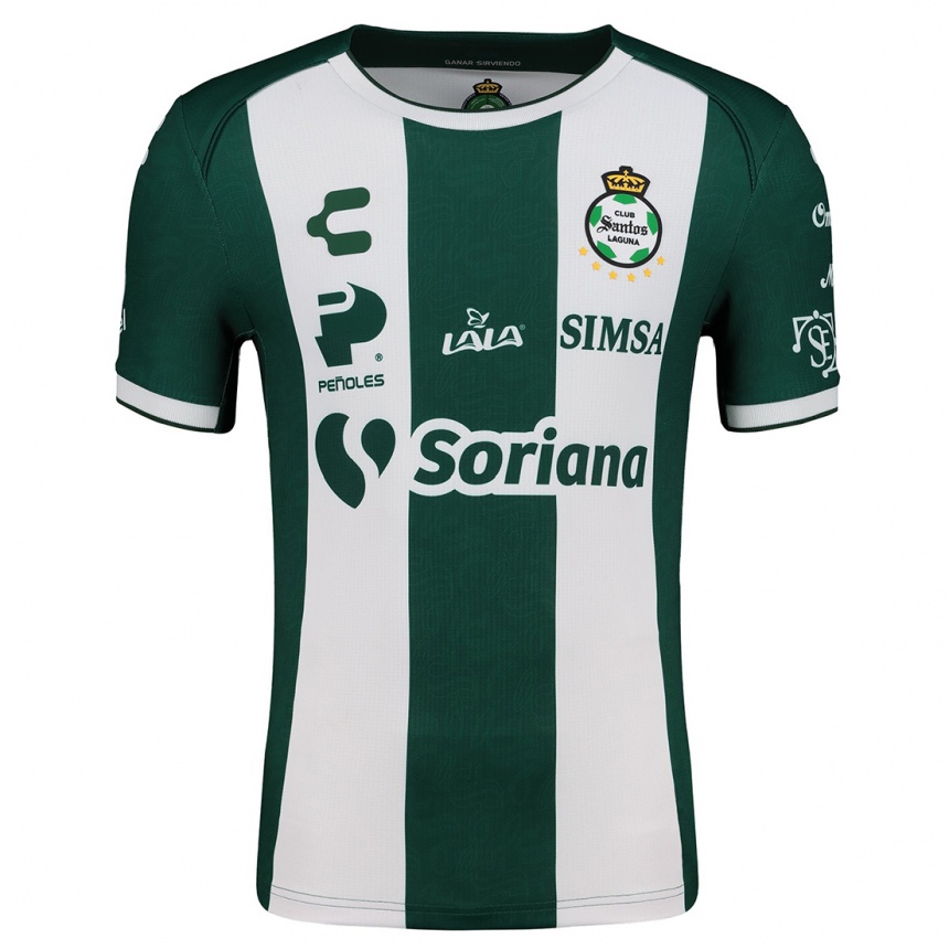 Niño Fútbol Camiseta Santiago Núñez #4 Verde Blanco 1ª Equipación 2024/25 México