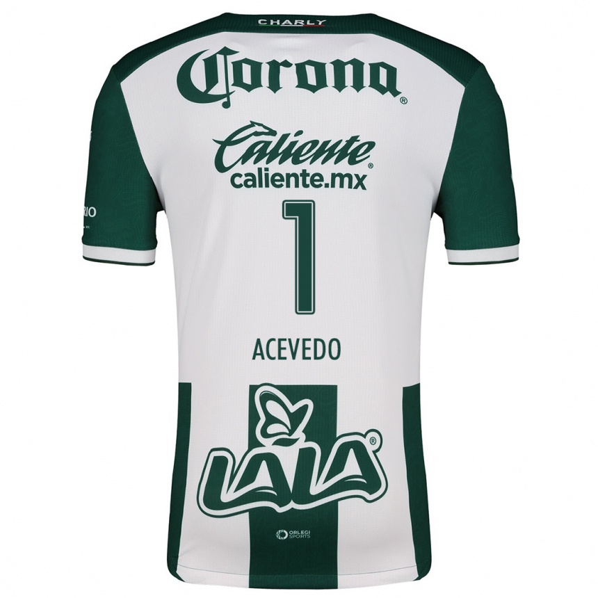 Niño Fútbol Camiseta Carlos Acevedo #1 Verde Blanco 1ª Equipación 2024/25 México