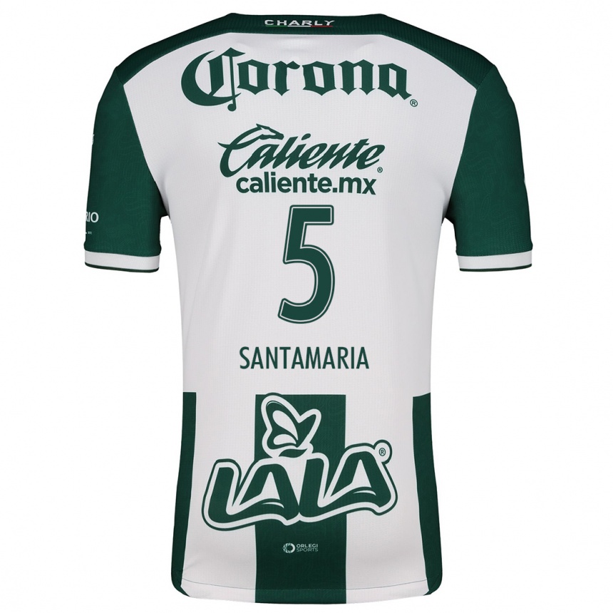 Niño Fútbol Camiseta Anderson Santamaría #5 Verde Blanco 1ª Equipación 2024/25 México