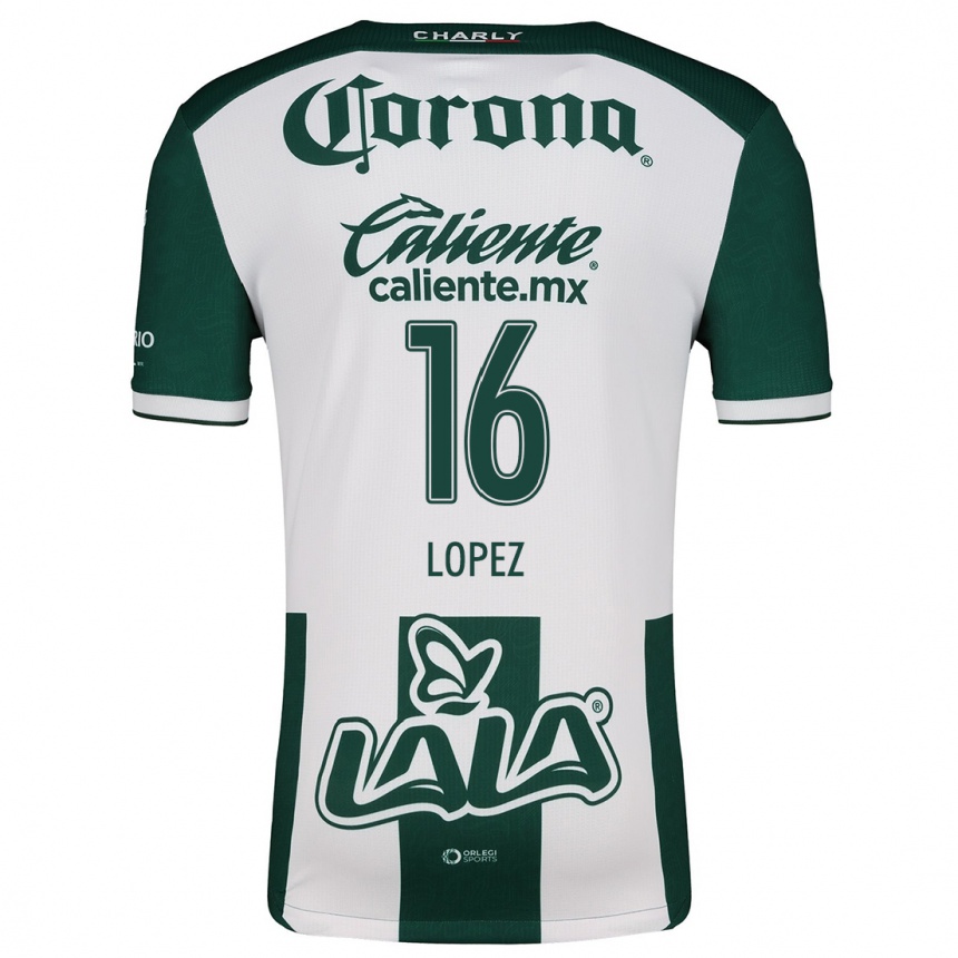 Niño Fútbol Camiseta Aldo López #16 Verde Blanco 1ª Equipación 2024/25 México