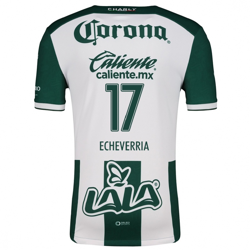 Niño Fútbol Camiseta Emmanuel Echeverría #17 Verde Blanco 1ª Equipación 2024/25 México