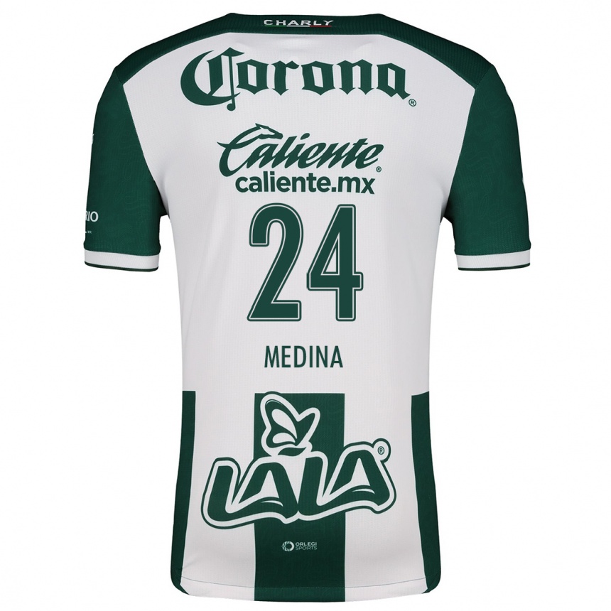 Niño Fútbol Camiseta Diego Medina #24 Verde Blanco 1ª Equipación 2024/25 México