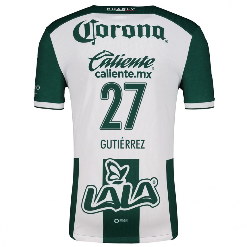 Niño Fútbol Camiseta Luis Gutiérrez #27 Verde Blanco 1ª Equipación 2024/25 México