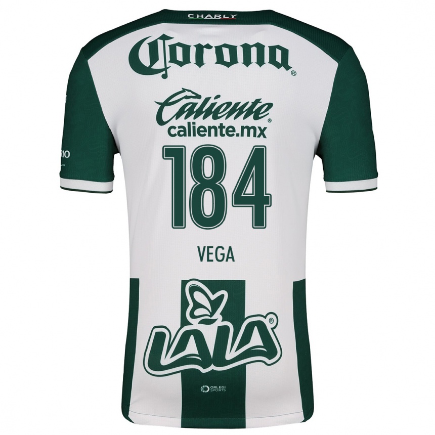 Niño Fútbol Camiseta Luis Vega #184 Verde Blanco 1ª Equipación 2024/25 México