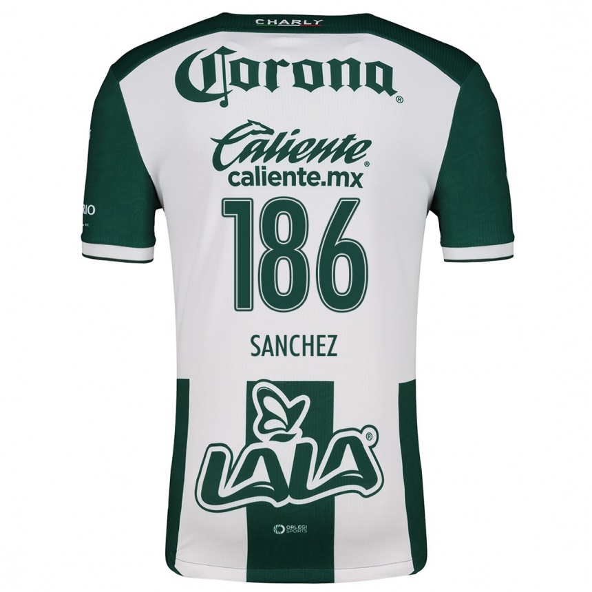 Niño Fútbol Camiseta David Sánchez #186 Verde Blanco 1ª Equipación 2024/25 México