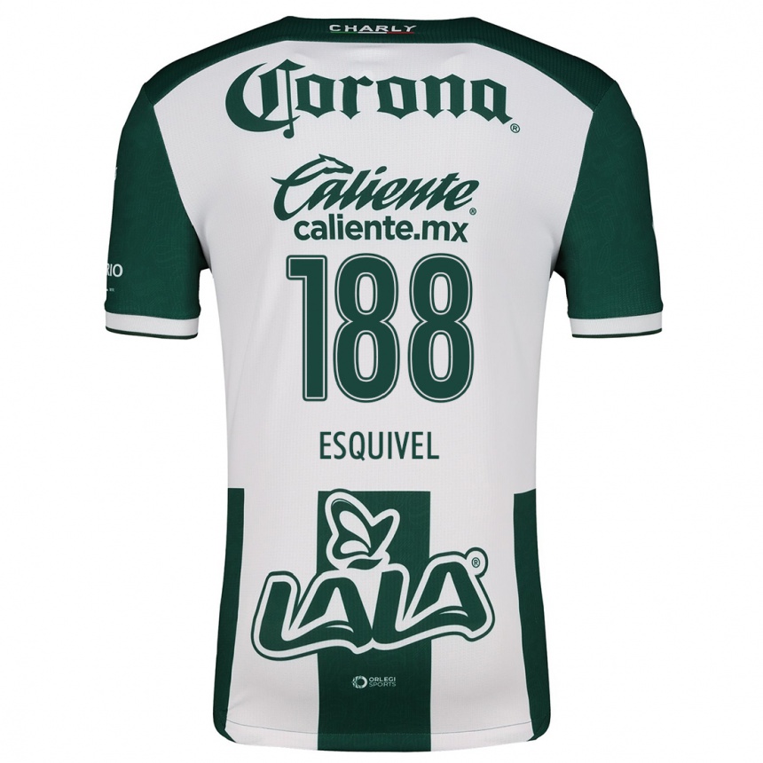 Niño Fútbol Camiseta Bruno Esquivel #188 Verde Blanco 1ª Equipación 2024/25 México