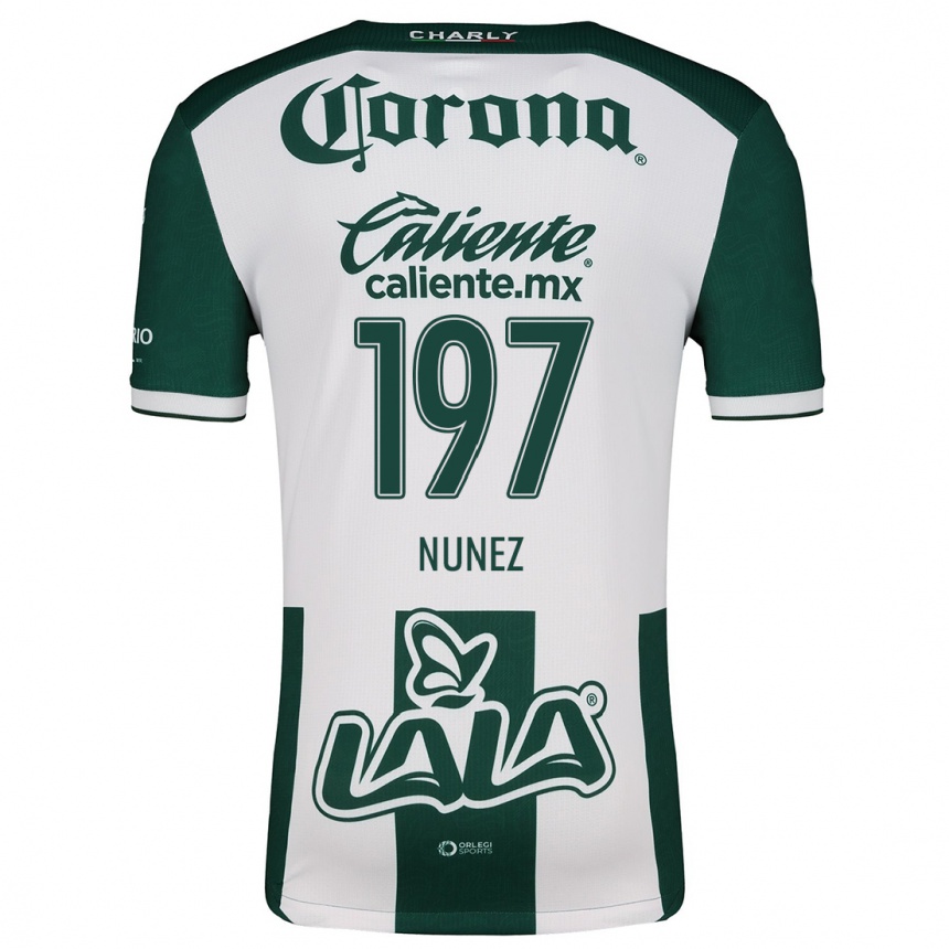 Niño Fútbol Camiseta Kevin Núñez #197 Verde Blanco 1ª Equipación 2024/25 México