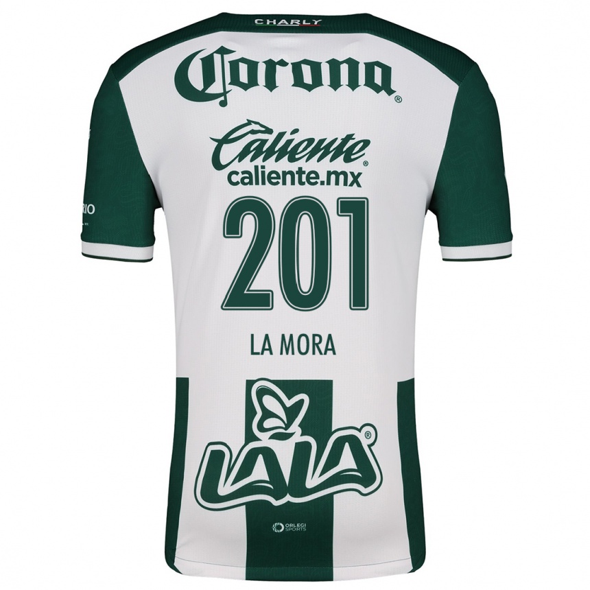 Niño Fútbol Camiseta Luis De La Mora #201 Verde Blanco 1ª Equipación 2024/25 México