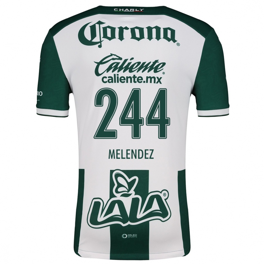 Niño Fútbol Camiseta Carlos Meléndez #244 Verde Blanco 1ª Equipación 2024/25 México