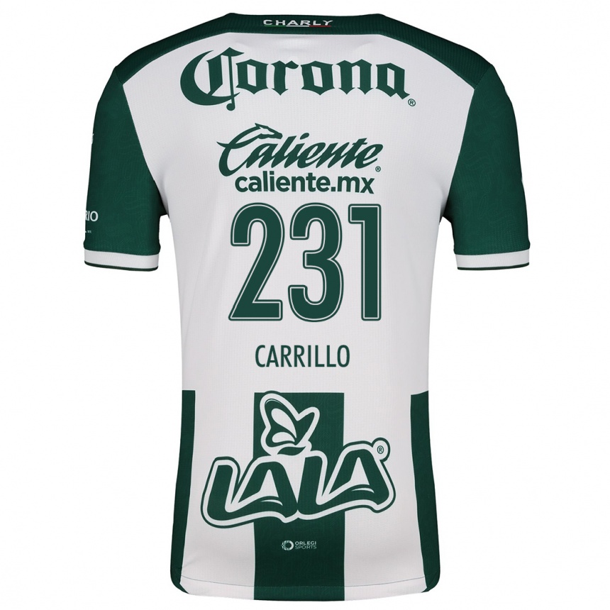 Niño Fútbol Camiseta Ángel Carrillo #231 Verde Blanco 1ª Equipación 2024/25 México