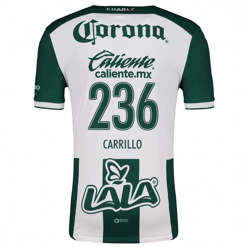 Niño Fútbol Camiseta Fernando Carrillo #236 Verde Blanco 1ª Equipación 2024/25 México