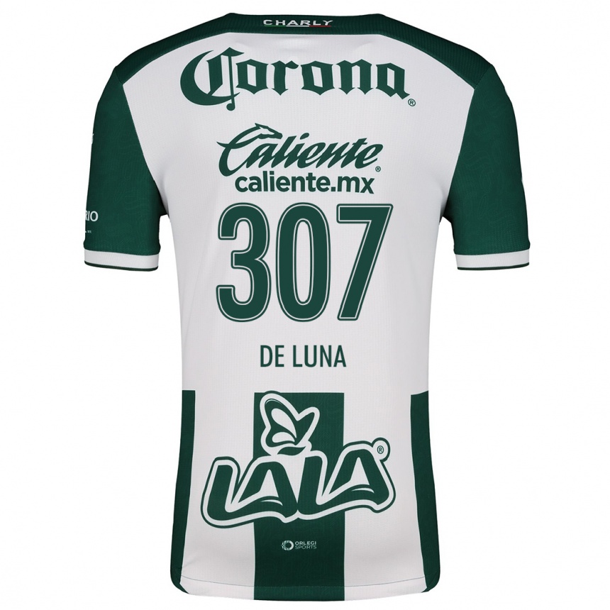 Niño Fútbol Camiseta Eduardo De Luna #307 Verde Blanco 1ª Equipación 2024/25 México