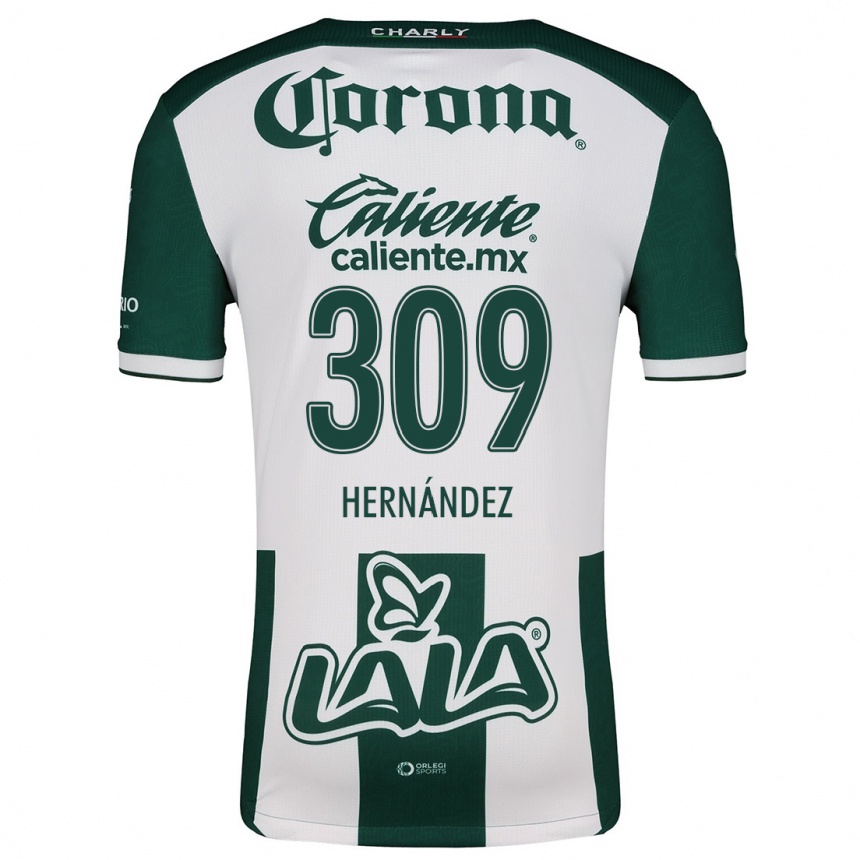 Niño Fútbol Camiseta Julio Hernández #309 Verde Blanco 1ª Equipación 2024/25 México