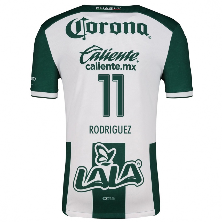 Niño Fútbol Camiseta Cynthia Rodríguez #11 Verde Blanco 1ª Equipación 2024/25 México