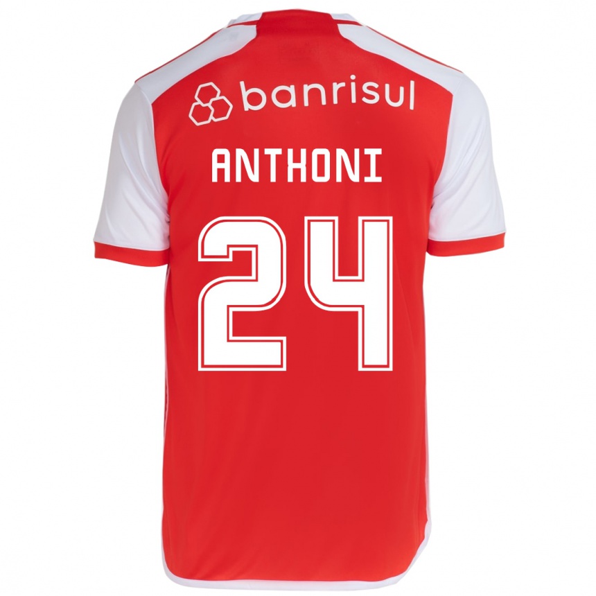 Niño Fútbol Camiseta Anthoni #24 Rojo Blanco 1ª Equipación 2024/25 México